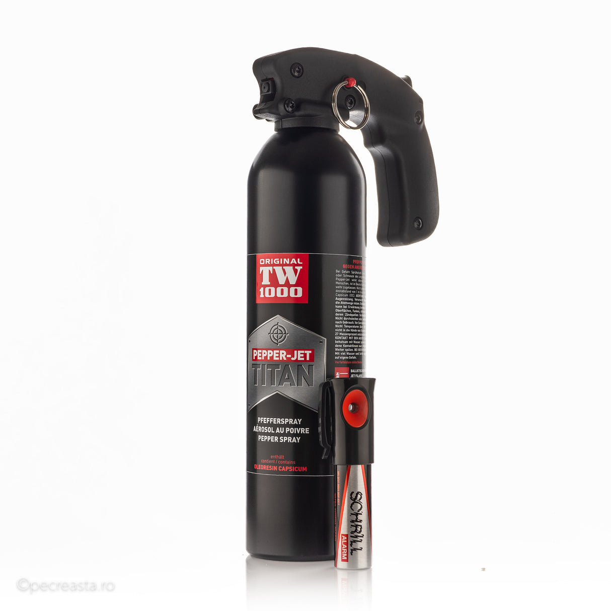 Set Apărare Spray Universal • TW1000 Titan (Spray + Alarmă)